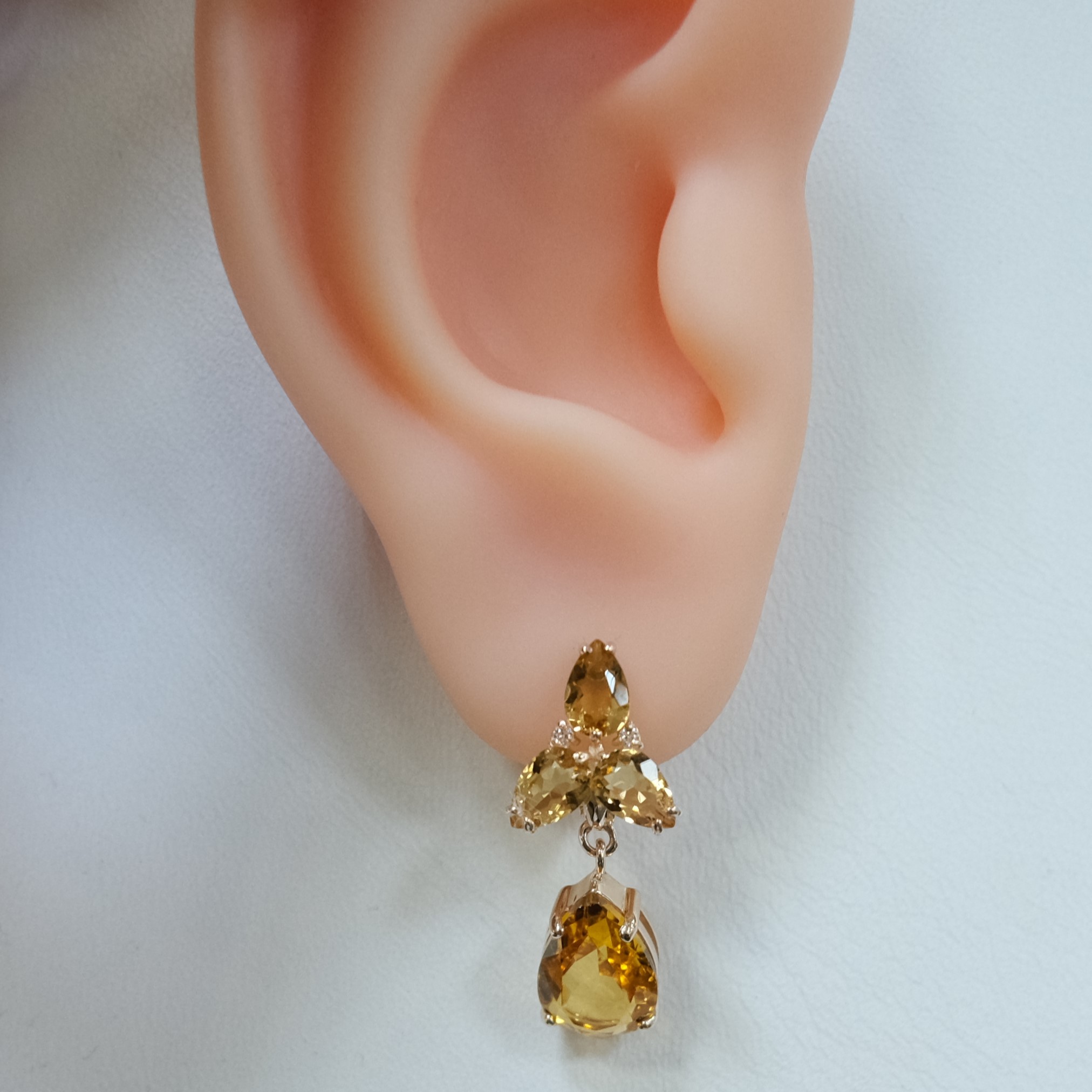 Серебряные серьги с цитринами